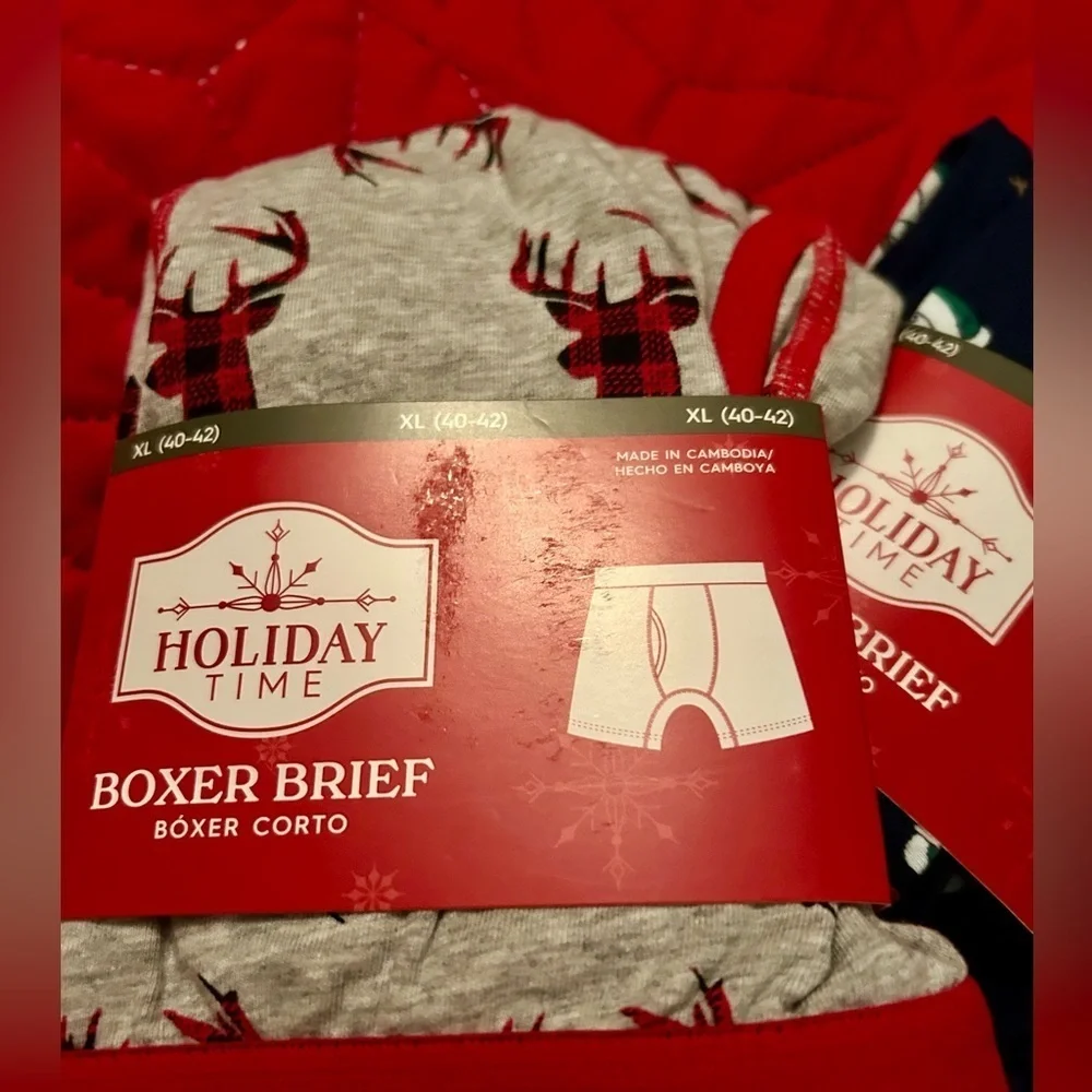 ☀️NWT-Holiday Time Men’s Festive Boxer Briefs -size XL(40-42)